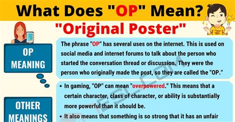 op meaning slang|what does op stand for.